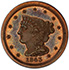 Picture of 1843 BRAIDED HAIR 1/2C, RESTRIKE PR65 Brown