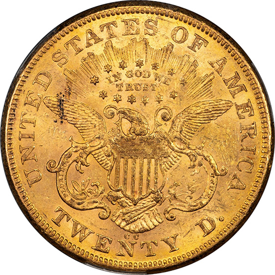 Picture of 1874-CC LIBERTY HEAD $20 MS61+ 