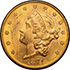 Picture of 1874-CC LIBERTY HEAD $20 MS61+ 