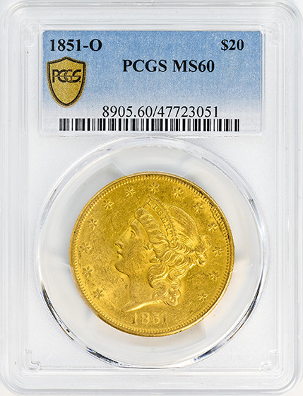 Picture of 1851-O LIBERTY HEAD $20 MS60 