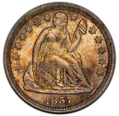 Picture of 1857 LIBERTY SEATED 10C MS66+ 