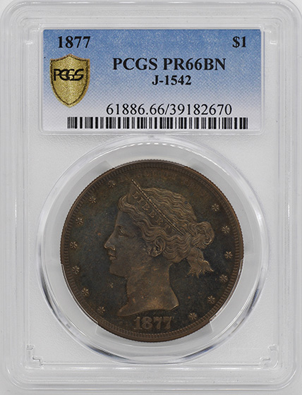 Picture of 1877 S$1 J-1542 PR66 Brown