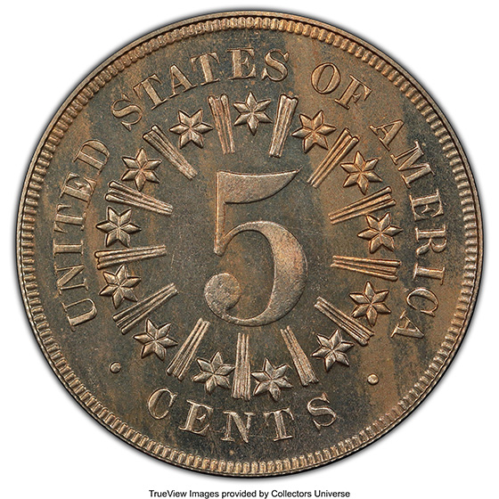 Picture of 1867 SHIELD 5C, RAYS PR65 