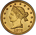 Picture of 1875 SAILOR HEAD $5 J-1439 GILT, J-1439 GILT PR65 GILT