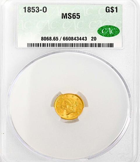 Picture of 1853-O GOLD G$1, TYPE 1 MS65 