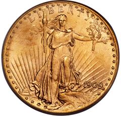 Picture of 1909-D ST. GAUDENS $20 MS65 