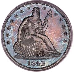 Picture of 1846 LIBERTY SEATED 50C, MEDIUM DATE PR65 