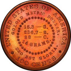 Picture of 1880 GOLOID METRIC $1 J-1652 PR66+ Red