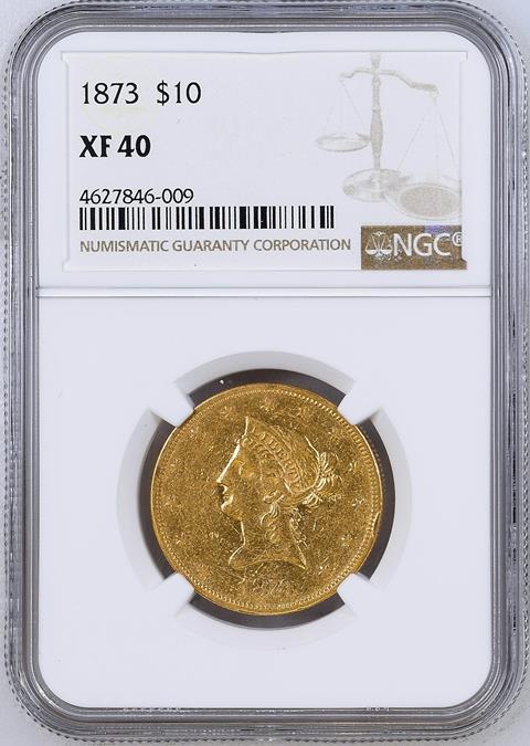 Picture of 1873 LIBERTY HEAD $10, CLOSED 3 XF40 