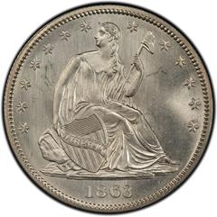 Picture of 1863 LIBERTY SEATED 50C, NO MOTTO MS66 