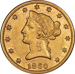 Picture of 1860-S LIBERTY HEAD $10 AU55 