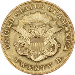 Picture of 1857-O LIBERTY HEAD $20 AU58 