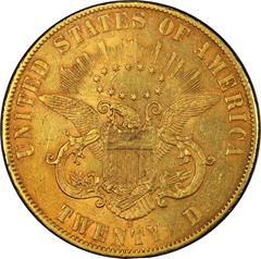 Picture of 1861-S LIBERTY HEAD $20, PAQUET AU50 