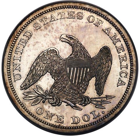 Picture of 1852 LIBERTY SEATED S$1, RESTRIKE PR63 