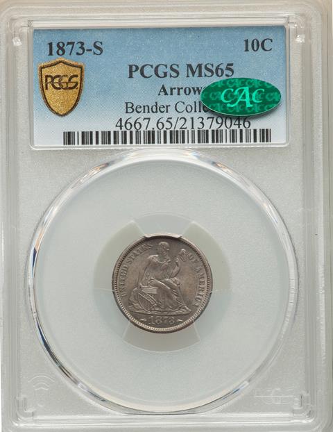 Picture of 1873-S LIBERTY SEATED 10C, ARROWS MS65 