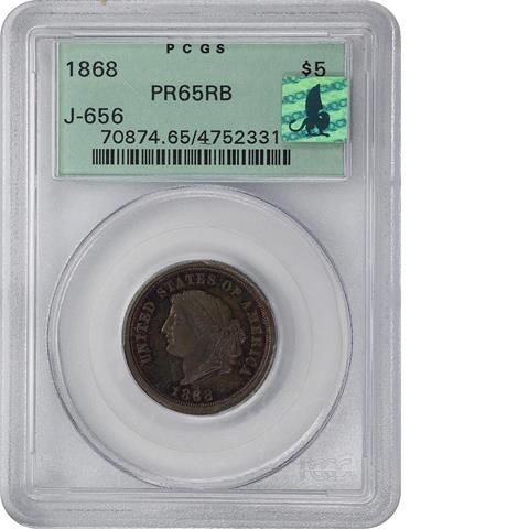 Picture of 1868 $5 J-656 PR65 Red Brown