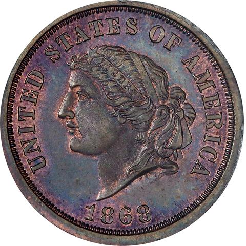 Picture of 1868 $5 J-656 PR65 Red Brown