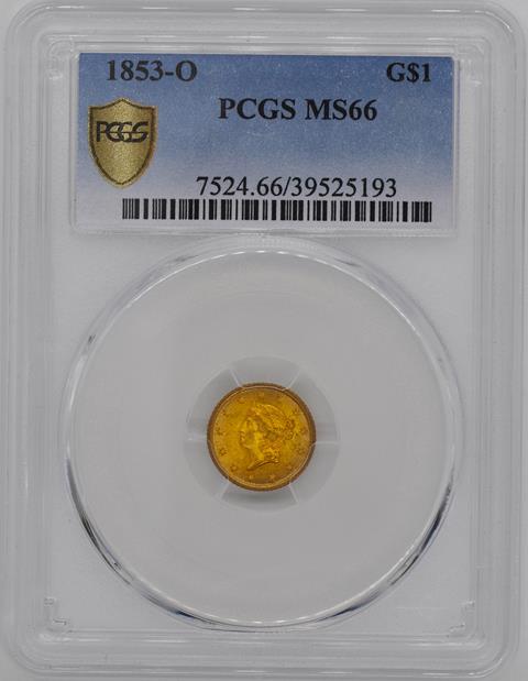 Picture of 1853-O GOLD G$1, TYPE 1 MS66 