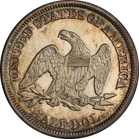 Picture of 1847/6 LIBERTY SEATED 50C AU58+ 