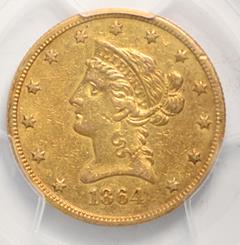 Picture of 1864-S LIBERTY HEAD $10 XF45 