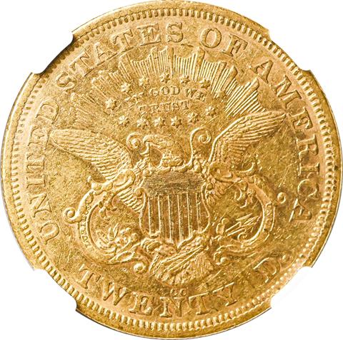 Picture of 1871-CC LIBERTY HEAD $20 AU53 