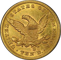 Picture of 1859-S LIBERTY HEAD $10 AU55 