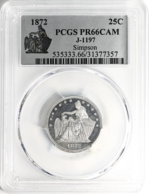 Picture of 1872 25C J-1197 PR66 Cameo