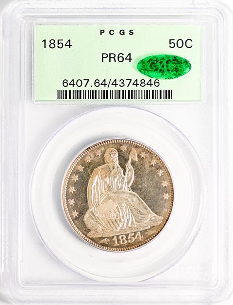 Picture of 1854 LIBERTY SEATED 50C, ARROWS PR64 