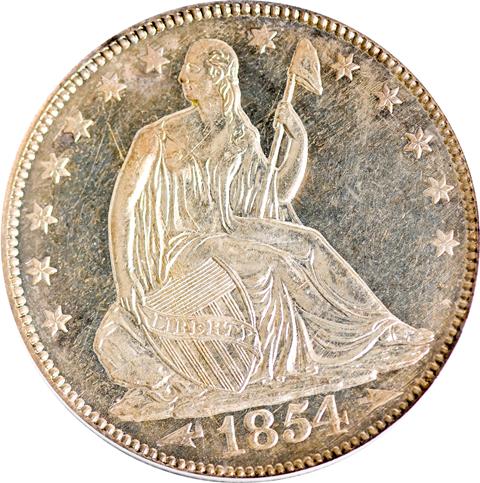 Picture of 1854 LIBERTY SEATED 50C, ARROWS PR64 