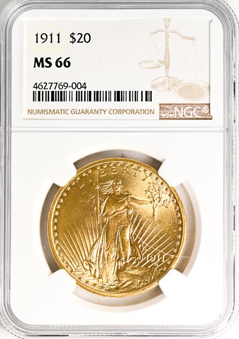 Picture of 1911 ST. GAUDENS $20 MS66 