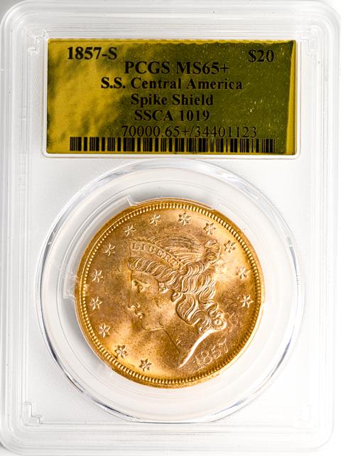 Picture of 1857-S LIBERTY HEAD $20 MS65+ 