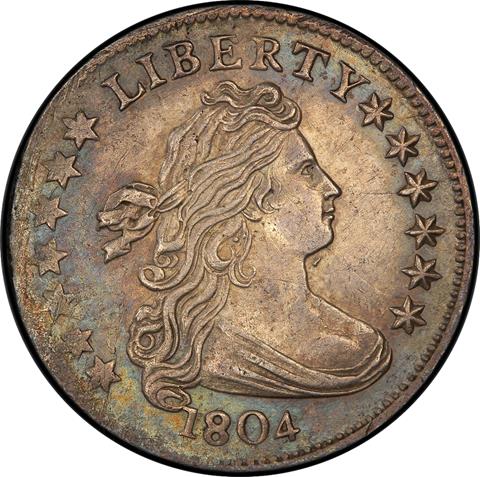 Picture of 1804 DRAPED BUST 10C, 14 STARS REVERSE AU53 