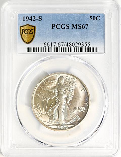 Picture of 1942-S WALKING LIBERTY 50C MS67 