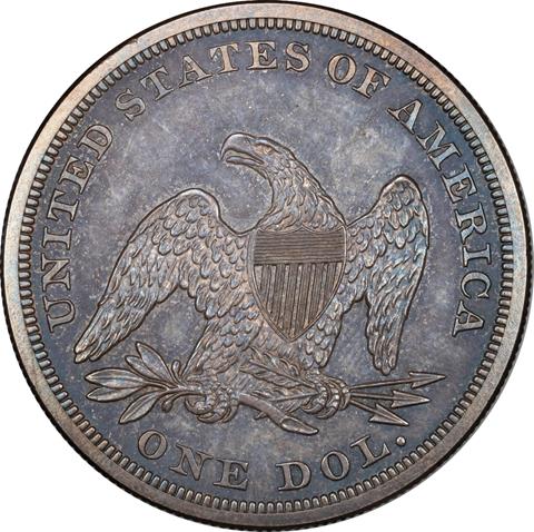 Picture of 1859 LIBERTY SEATED S$1, NO MOTTO PR65 