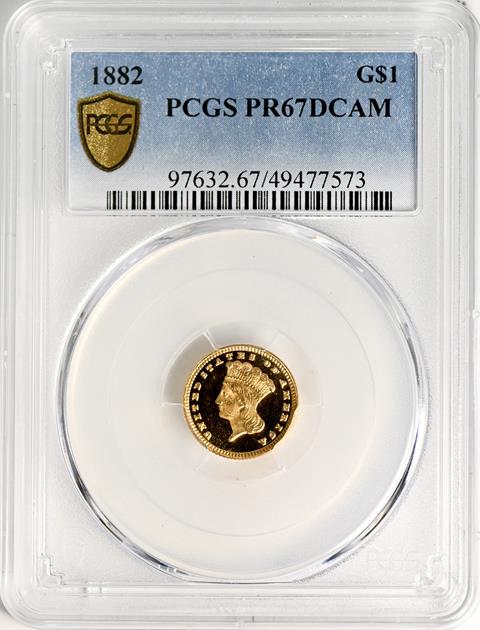 Picture of 1882 GOLD G$1, TYPE 3 PR67 Deep Cameo