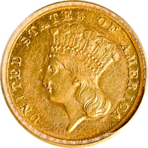 Picture of 1854-D INDIAN PRINCESS $3 AU58 