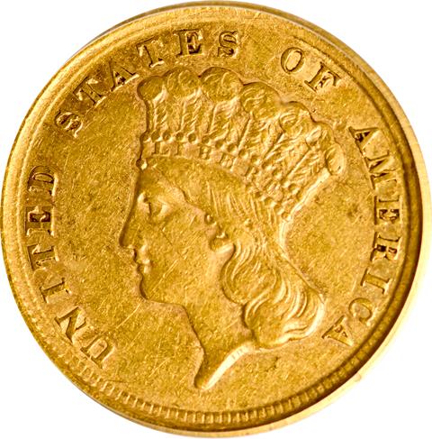 Picture of 1854-D INDIAN PRINCESS $3 AU55 