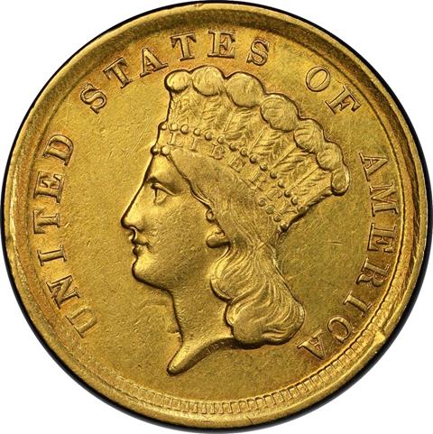 Picture of 1854-D INDIAN PRINCESS $3 AU50 