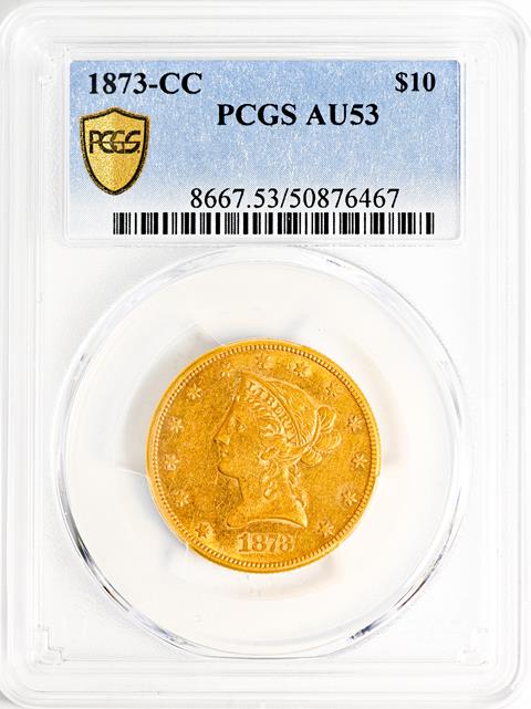 Picture of 1873-CC LIBERTY HEAD $10 MS53 