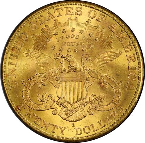 Picture of 1905-S LIBERTY HEAD $20 MS65 