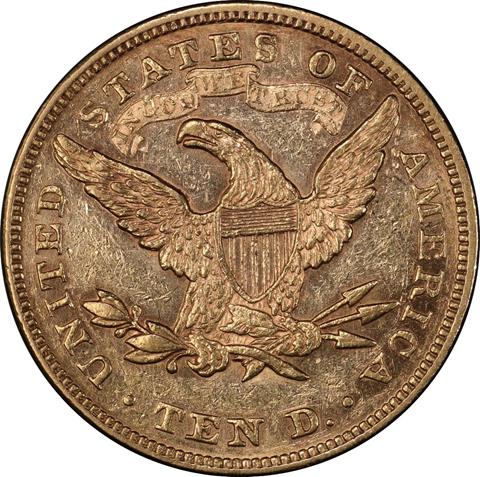 Picture of 1876 LIBERTY HEAD $10 AU58 