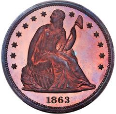 Picture of 1863 S$1 J-346 PR67 Red Brown