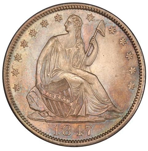 Picture of 1847-O LIBERTY SEATED 50C, NO MOTTO MS64+ 