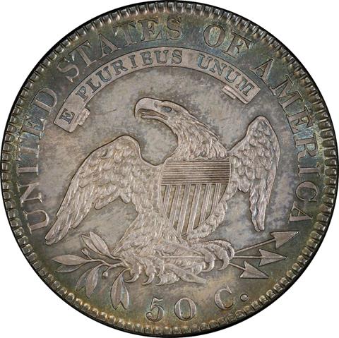 Picture of 1820/19 CAPPED BUST 50C, CURL BASE 2 MS64 