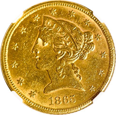 Picture of 1865-S LIBERTY $5 MS60 