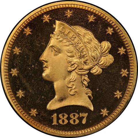 Picture of 1887 LIBERTY HEAD $10 PR66+ Deep Cameo