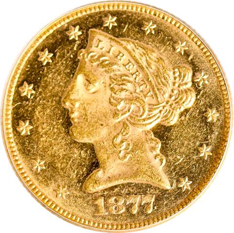 Picture of 1877 LIBERTY $5 MS62 Proof Like