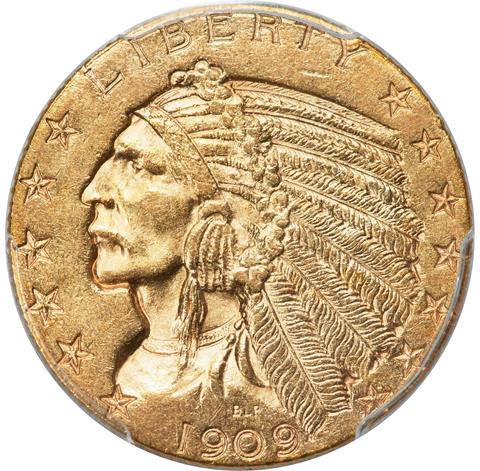 Picture of 1909-O INDIAN HEAD $5 MS61 