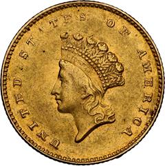 Picture of 1855-D GOLD G$1, TYPE 2 AU55 