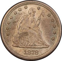 Picture of 1872-S LIBERTY SEATED 25C, MOTTO MS64 